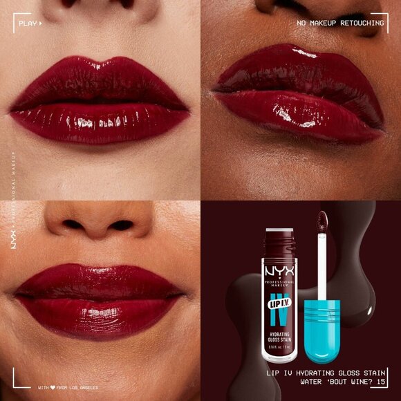 Water Bout Wine NYX Lip IV Hydrating Gloss Serum and stain - Picture 1 of 4